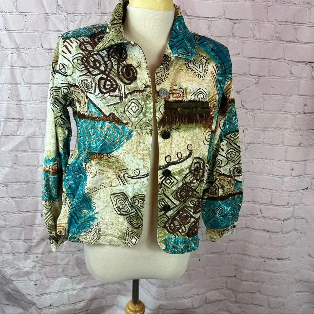 vintage graff by um company blazer jacket sz small tribal geometric